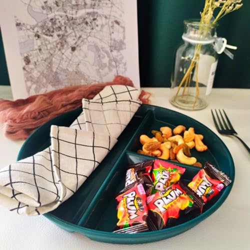 PUPOPIK 9" Unbreakable Divided Plates Set of 5, Wheat Straw Plate Reusable Dinnerware Portion Control Plate, Round Bariatric Plastic Plate for Kids Adults, BPA-free, Dishwasher Safe - Image 4