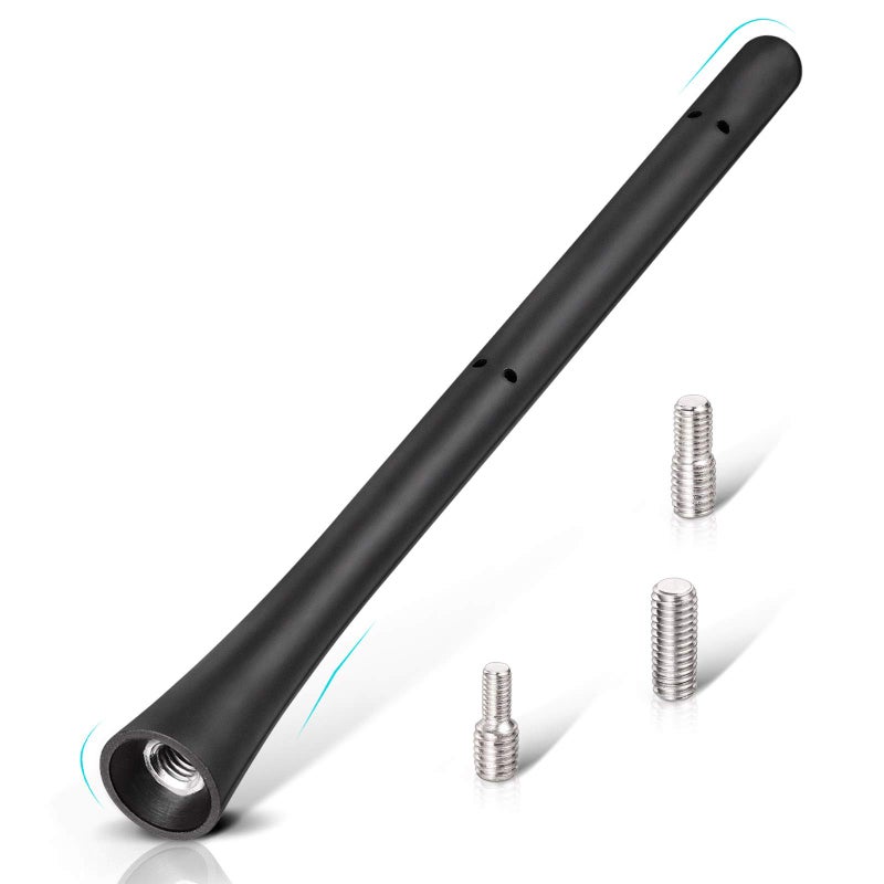 Eightwood Car Radio Rubber Antenna Mast 7 inch FM AM Universal Roof Mount Vehicle Antennae Replacement with M4 M5 M6 Screw Adapter - Image 1
