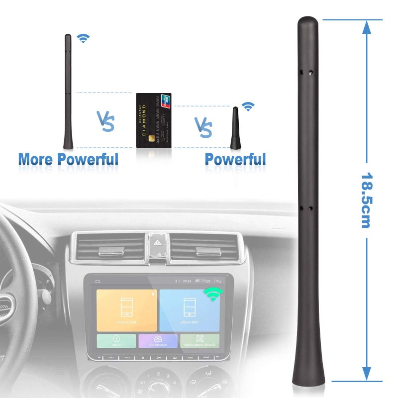 Eightwood Car Radio Rubber Antenna Mast 7 inch FM AM Universal Roof Mount Vehicle Antennae Replacement with M4 M5 M6 Screw Adapter - Image 5