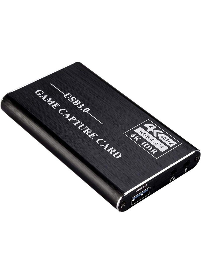 USB 3.0 Game Video Capture Card 1080P 60fps HD Recorder with 3.5mm Audio Input Output Jack Ports for Live Streaming PC Mac Console - Image 1