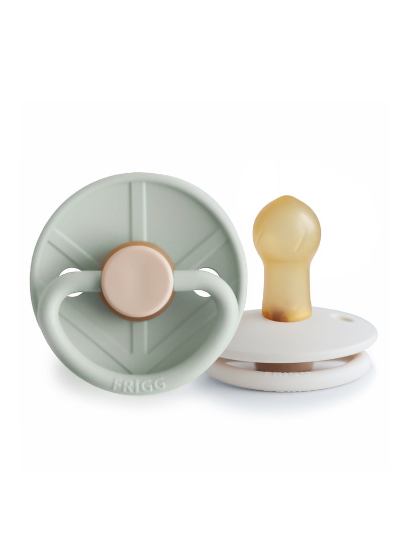 FRIGG Little Viking Latex Baby Pacifier 0-6M 2-Pack Sage/Cream - Size 1 - Image 1
