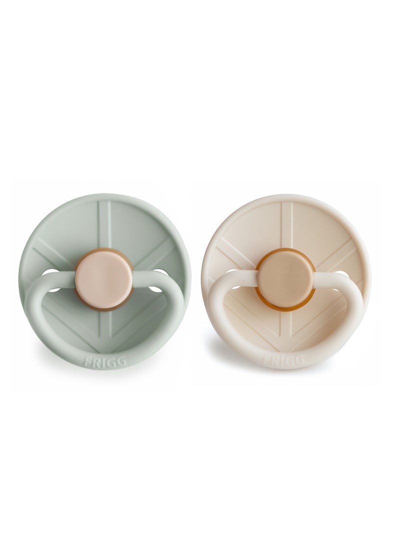 FRIGG Little Viking Latex Baby Pacifier 0-6M 2-Pack Sage/Cream - Size 1 - Image 2