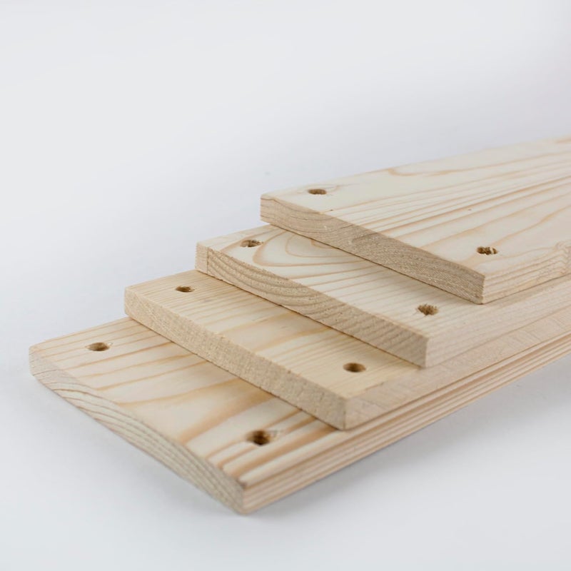 Timberz لوح خشب الصنوبر مع ثقوب للتعليق | لوح خشبي مستطيل للحرف اليدوية و DIY | لوح خشب صنوبر صلب وطبيعي (عبوة من 4)  - Image 4