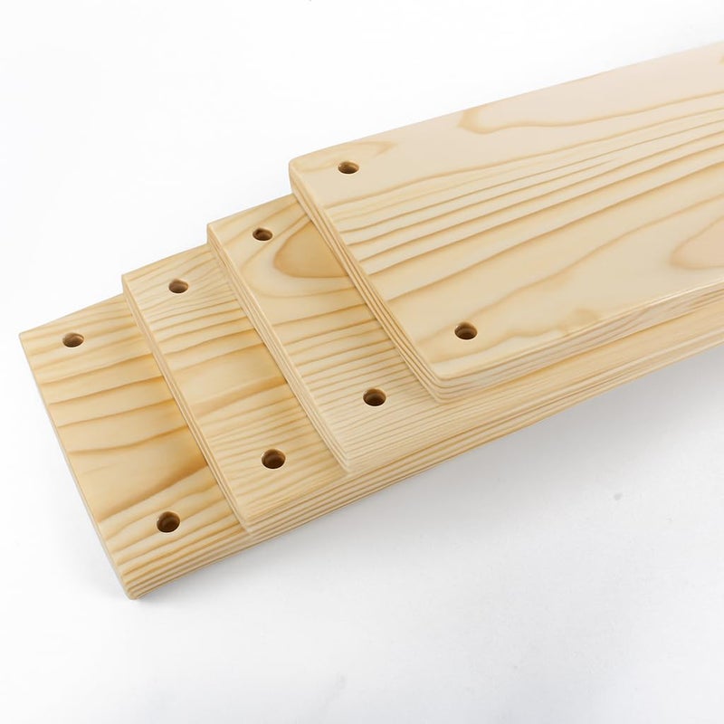 Timberz لوح خشب الصنوبر مع ثقوب للتعليق | لوح خشبي مستطيل للحرف اليدوية و DIY | لوح خشب صنوبر صلب وطبيعي (عبوة من 4)  - Image 1