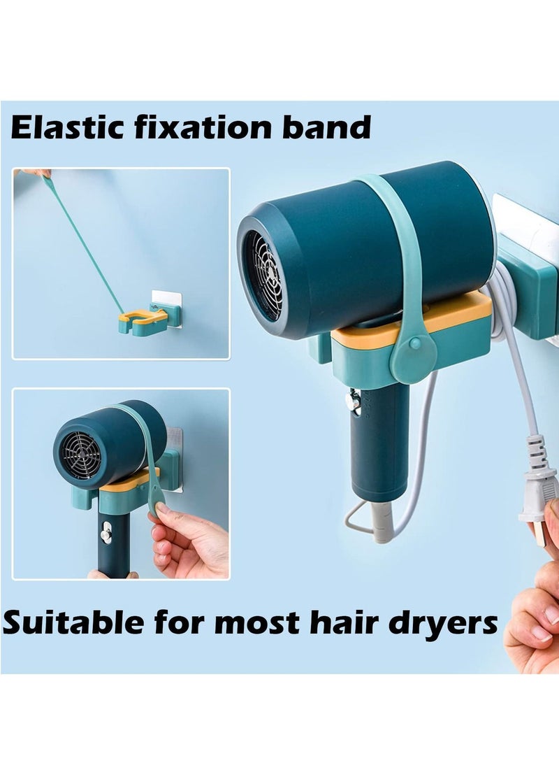 Y&D Hair Dryer Bracket, 180 ° Rotatable Wall-mounted Shelf Self-adhesive Non-perforated Thick and Durable, Not Easy to Fall off Convenient Blowing for the Bathroom Bedroom (green) - Image 5