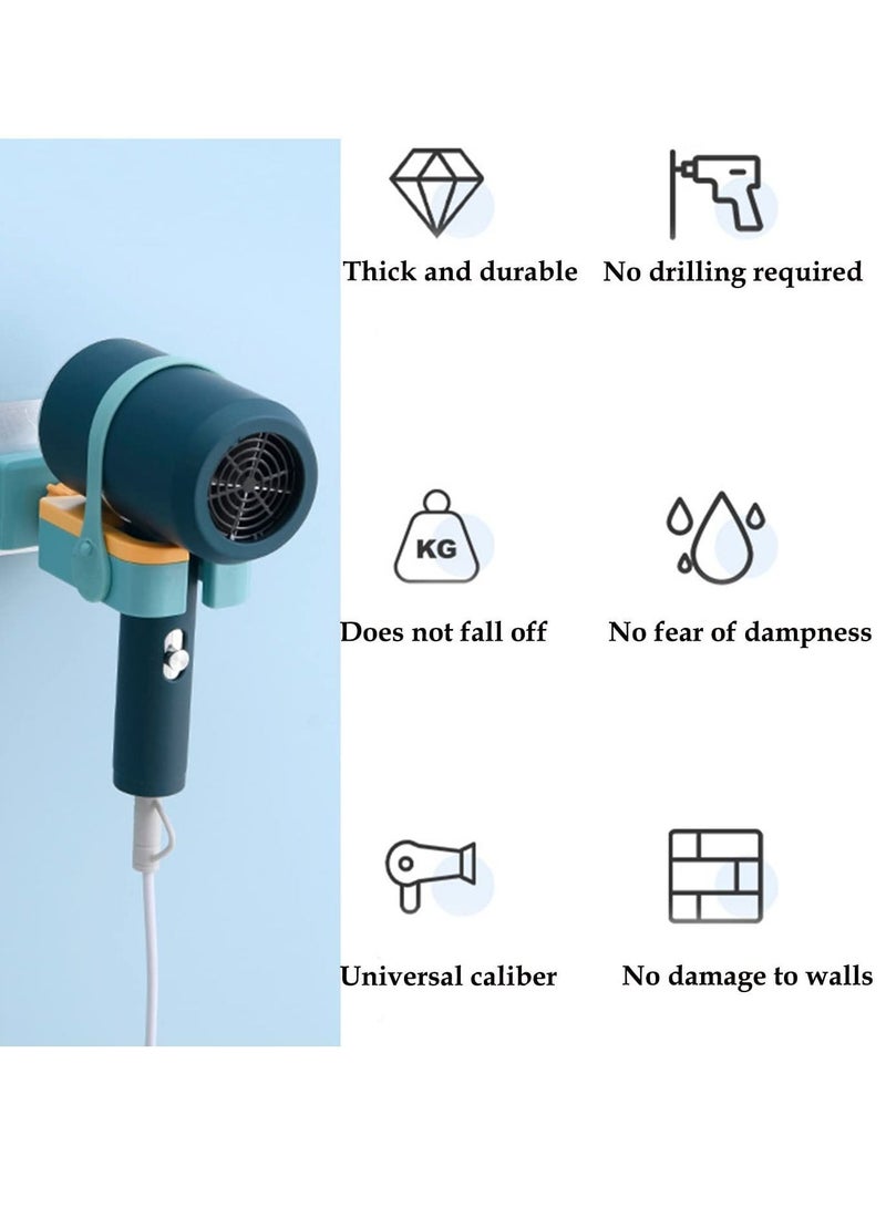 Y&D Hair Dryer Bracket, 180 ° Rotatable Wall-mounted Shelf Self-adhesive Non-perforated Thick and Durable, Not Easy to Fall off Convenient Blowing for the Bathroom Bedroom (green) - Image 3