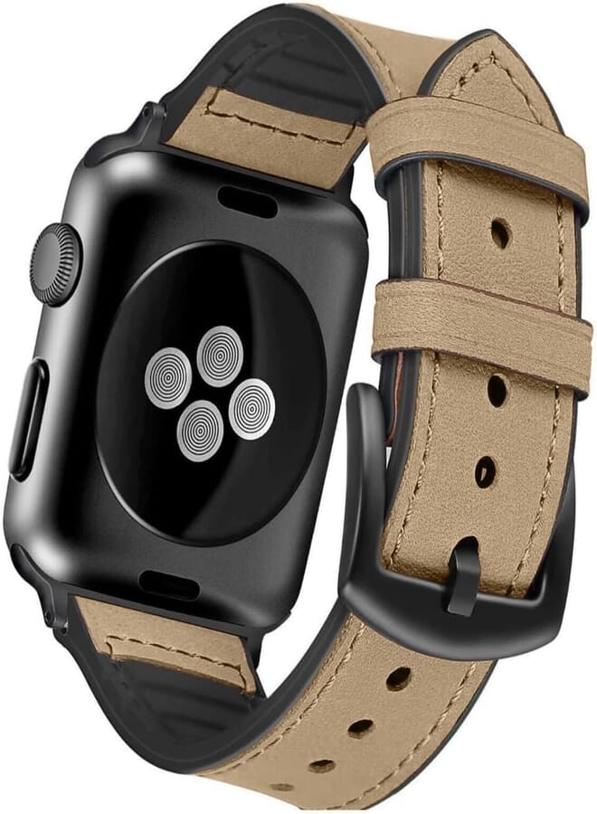 Next store Compatible with Apple Watch Band 41mm 40mm 38mm, Leather Silicone iWatch Bands for Men Women, Classic Sport iWatch Strap Loop Replacement for Ultra Series 7 6 5 SE 1 2 3 4