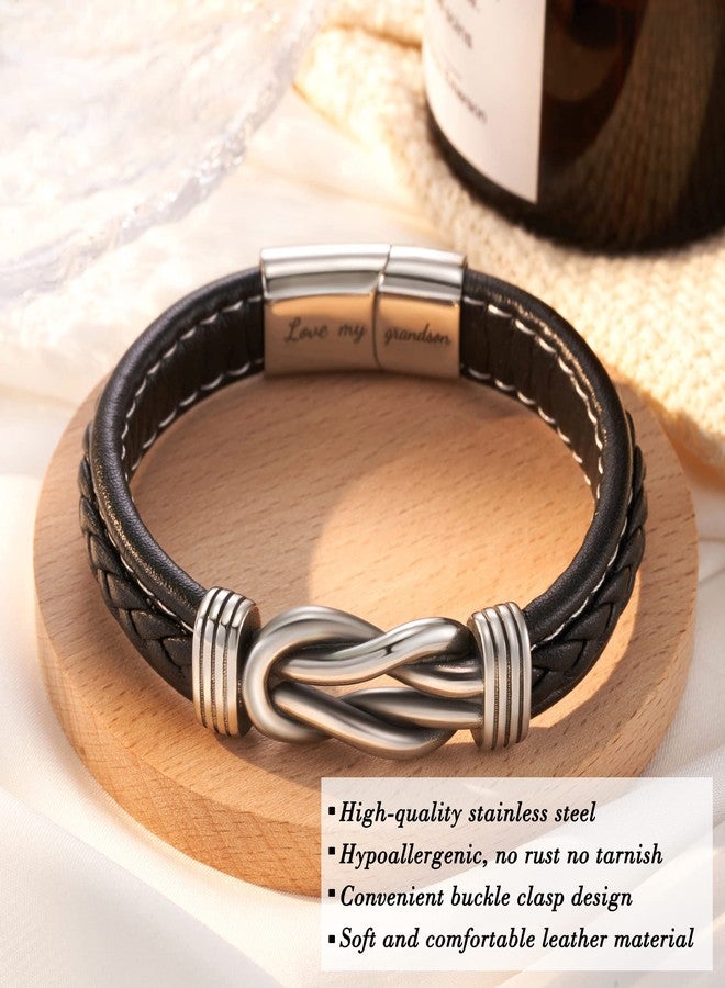 Tarsus Grandson Gifts from Grandma, Grandson Gift Leather Boys Bracelet from Grandma Christmas Birthday Gifts for Grandsons Kids Teens Boy Teenage - Image 5