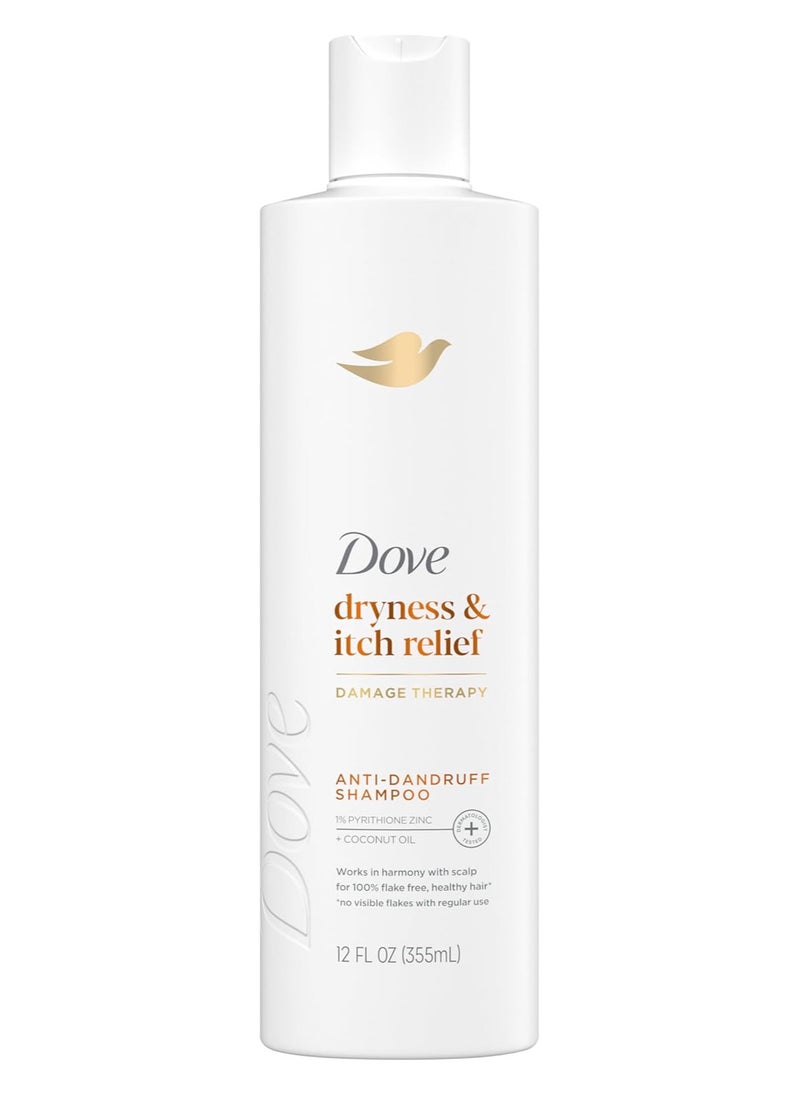 Dove DermaCare Scalp Anti Dandruff Shampoo Dryness and Itch Relief for Dry and Itchy Scalp Dry Scalp Treatment with Pyrithione Zinc 12 fl oz