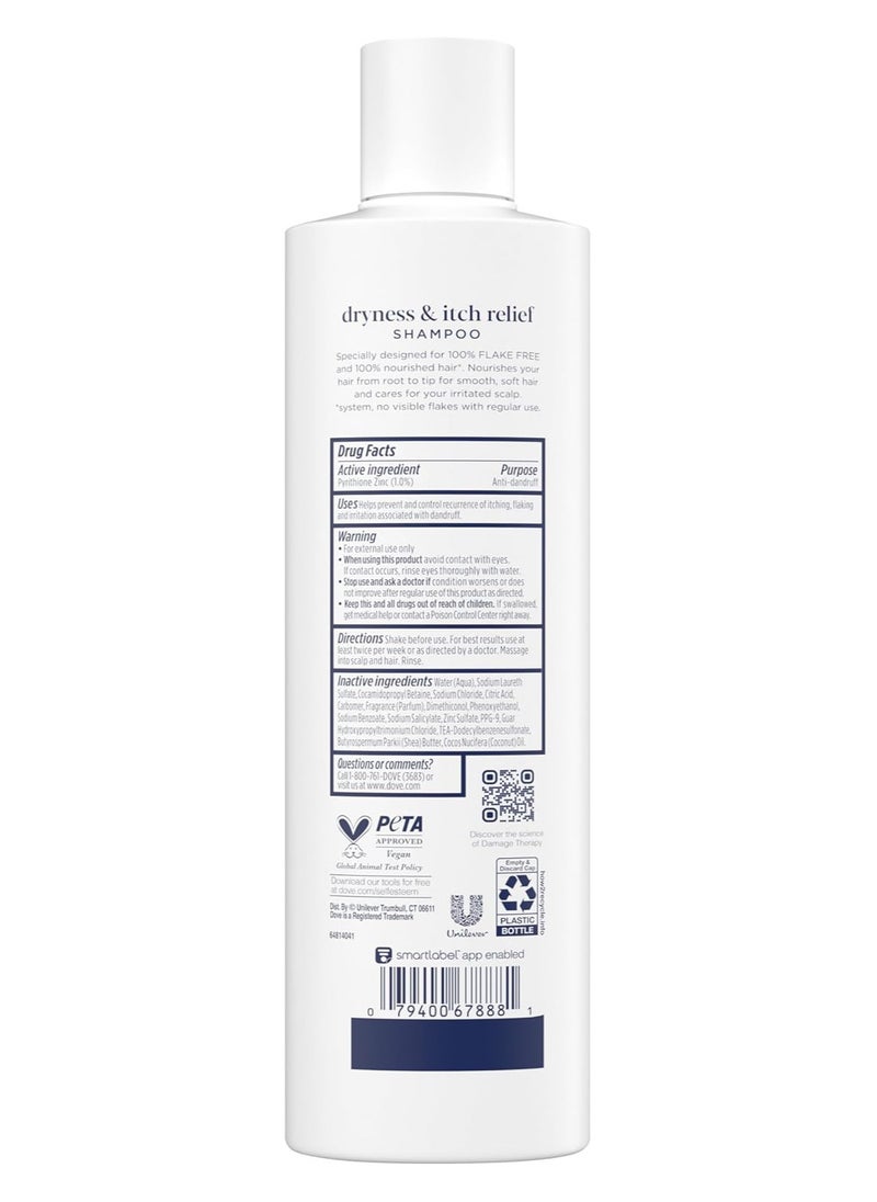 Dove DermaCare Scalp Anti Dandruff Shampoo Dryness and Itch Relief for Dry and Itchy Scalp Dry Scalp Treatment with Pyrithione Zinc 12 fl oz