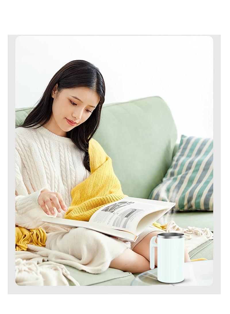 SYOSI Self Stirring Mug, Portable Battery Powered Auto Magnetic Stirring Coffee Mug, Stainless Steel Auto Self Mixing Cup for Coffee, Milk, Cocoa (380ml, Green) - Image 4