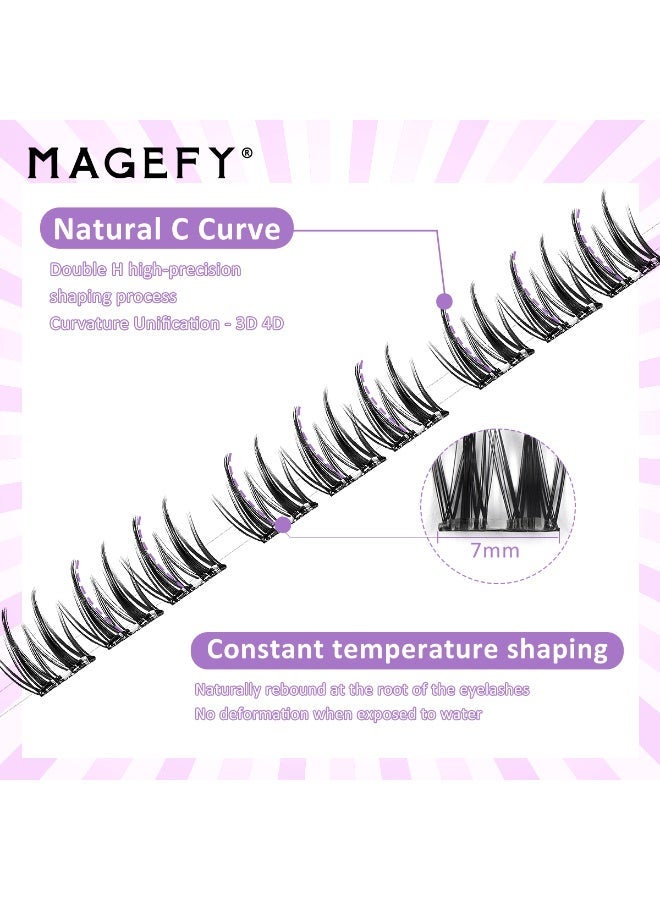 MAGEFY طقم رموش صناعية ذاتية اللصق، 108 مجموعة، بدون حاجة للصمغ أو مزيل المكياج، رموش صناعية بنظام الضغط، مجموعات رموش ملحقة مسبقًا، طقم تمديد رموش افعلها بنفسك، مناسب للمبتدئين. - Image 4
