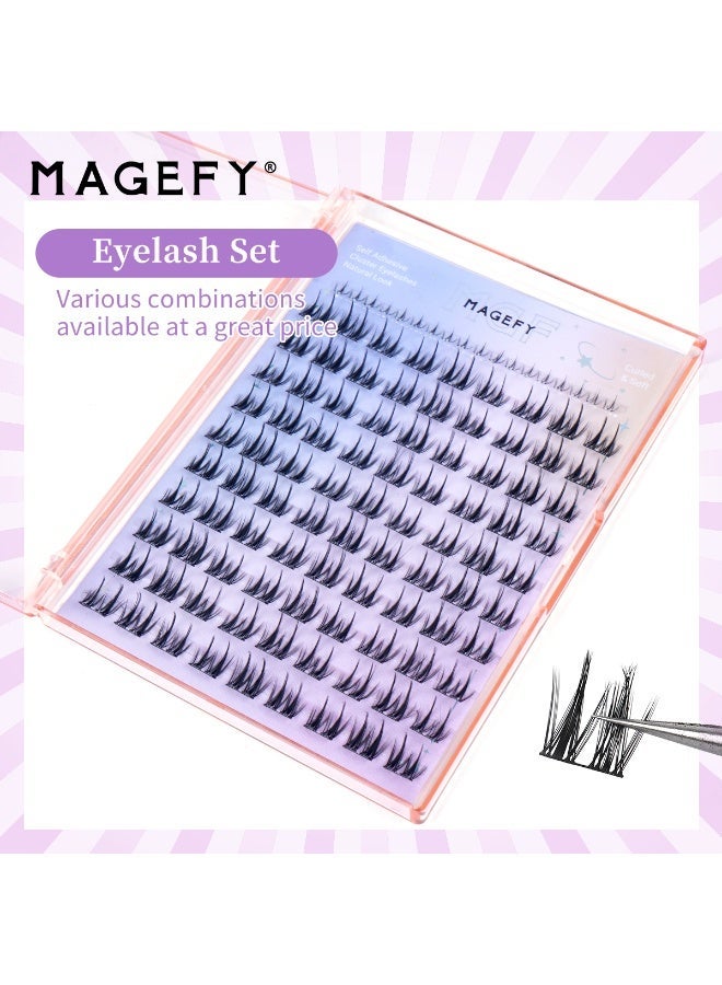 MAGEFY طقم رموش صناعية ذاتية اللصق، 108 مجموعة، بدون حاجة للصمغ أو مزيل المكياج، رموش صناعية بنظام الضغط، مجموعات رموش ملحقة مسبقًا، طقم تمديد رموش افعلها بنفسك، مناسب للمبتدئين. - Image 5