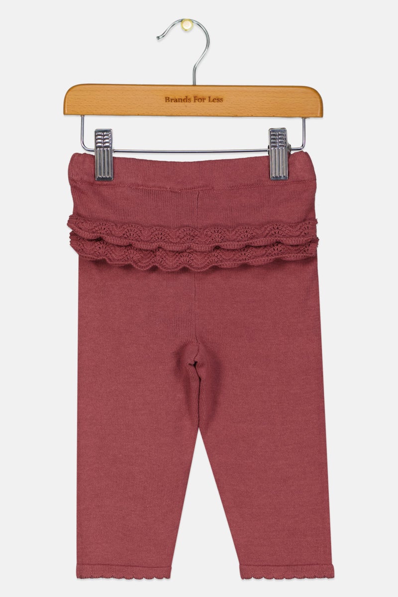 NAME IT Toddelrs Girl Plain Leggings, Mauve - Image 2