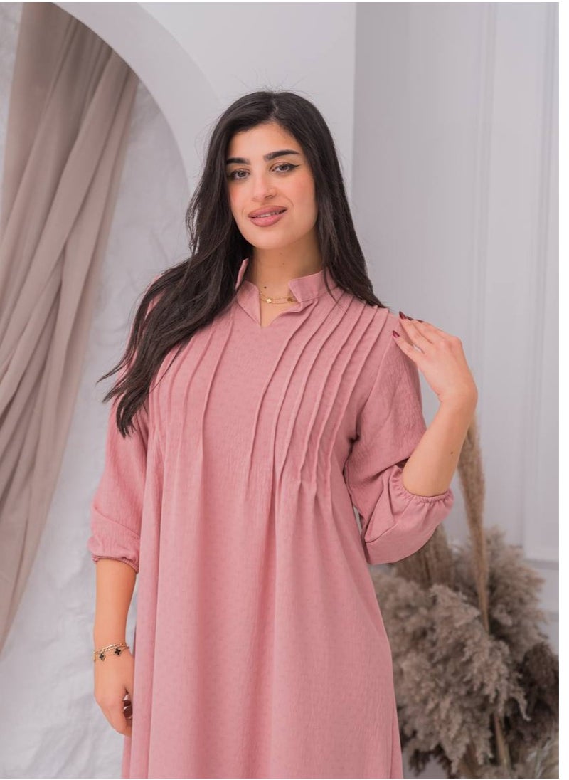 AFandina - Plain jalabiya with a modern design that suits all tastes A-381 - Image 1