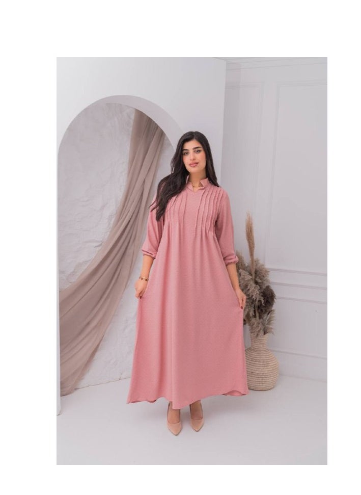 AFandina - Plain jalabiya with a modern design that suits all tastes A-381 - Image 1