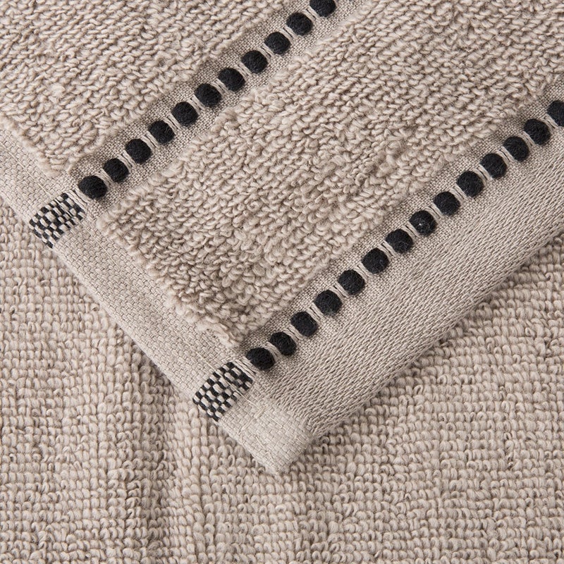 Lavish Home 6 Piece Bathroom Towels Set - 525GSM 100% Cotton Bathroom Essentials - 2 Bath Sheets, 2 Hand Towels, and 2 Wash Cloths for Bath, Shower, Gym, Spa, and Dorm Room (Taupe) - Image 3