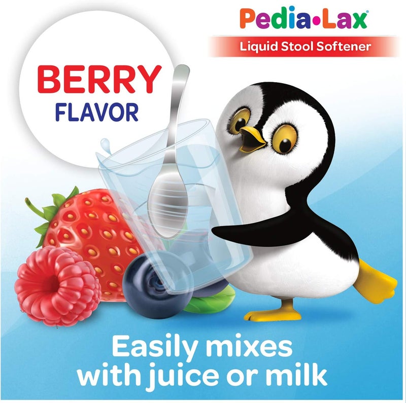 Pedia-Lax Liquid Stool Softener for Kids, Ages 2-11, Berry Flavor, 4 Fl Oz (Pack of 3) - Image 3