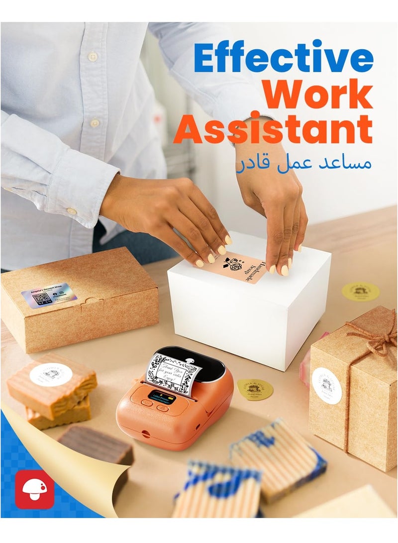 phomemo M110 Label Maker Machine with 50mm Print Width, Portable Bluetooth Thermal Label Printer, Barcode Printer for Clothing, Jewelry, Retail, Mailing, Compatible with Android IOS System (Orange) - Image 3