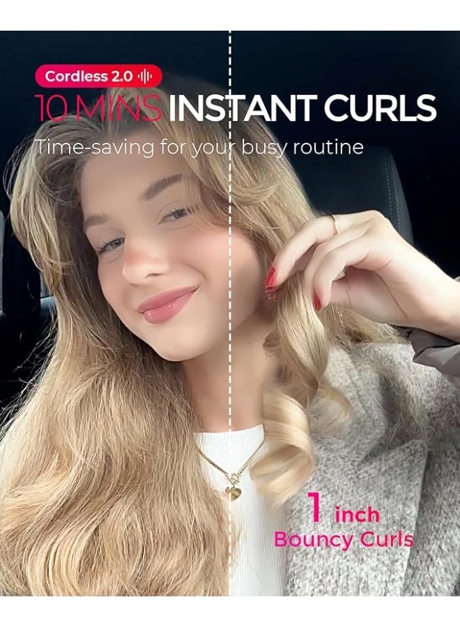تايمو مكواة تجعيد شعر أوتوماتيكية لاسلكية TYMO CURLGO، مناسبة للشعر بطول 14 إلى 22 بوصة، باللون الذهبي الوردي. - Image 3