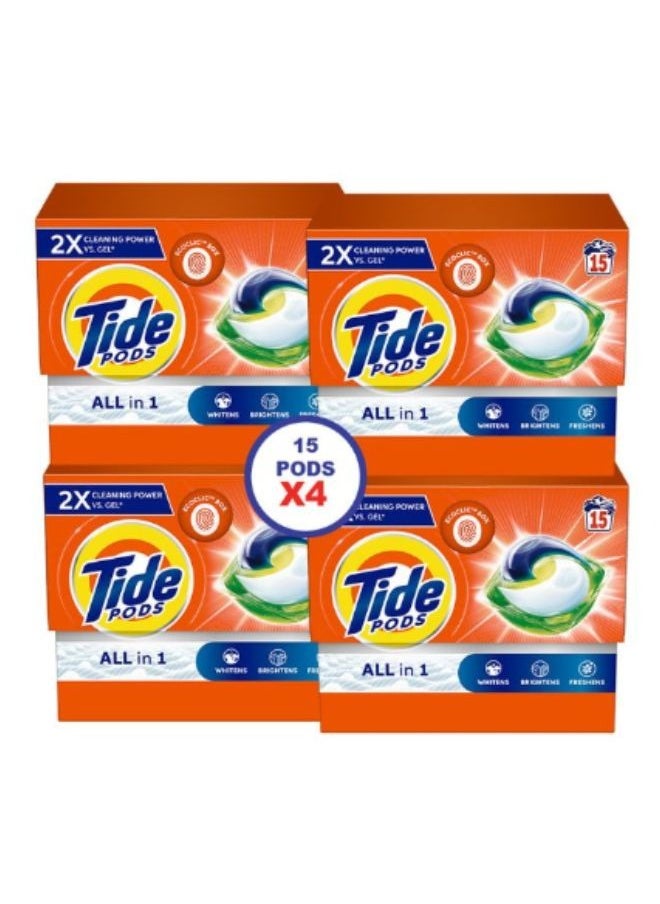 Tide Original Laundry Detergent Pods 4 x 15 Pods  - Image 1