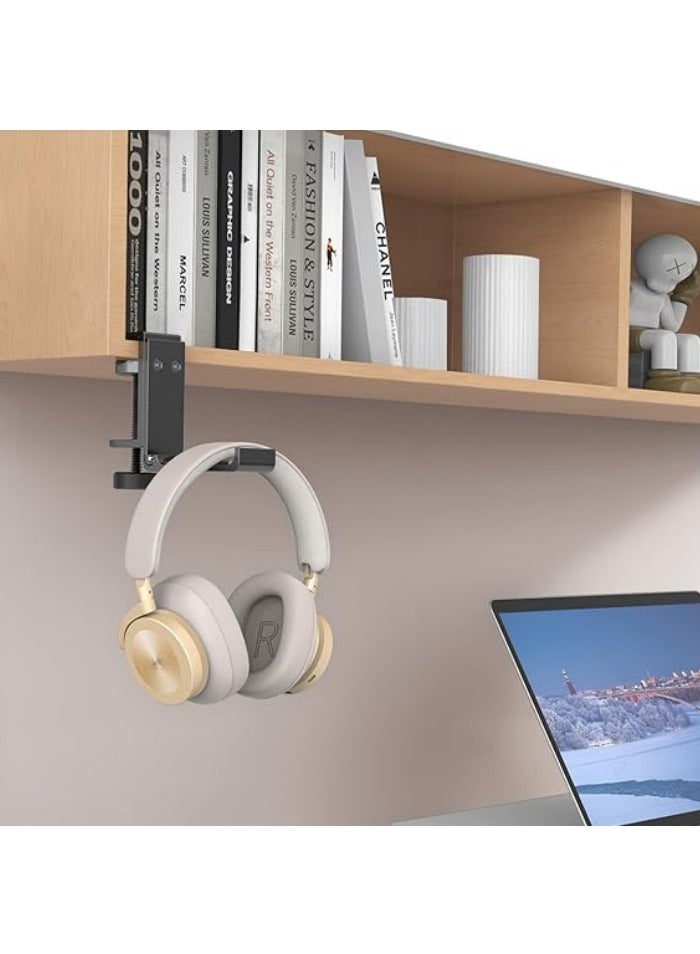 New Foldable Headphone Stand Hanger Holder Aluminum Headset Soundbar Stand Clamp Hook Under Desk Space Save Mount, Universal Fit Gaming Headphones - Image 4