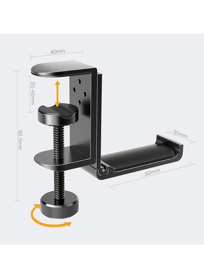 New Foldable Headphone Stand Hanger Holder Aluminum Headset Soundbar Stand Clamp Hook Under Desk Space Save Mount, Universal Fit Gaming Headphones - Image 5