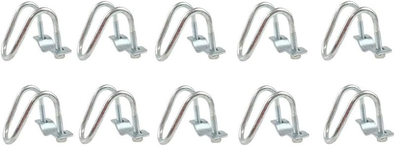 10 Pcs Galvanized Steel U Clamp Cross Tube Buckle Pipe Clamps Clips for Pigpen Fixing and Industrial Pipe Support - Image 1