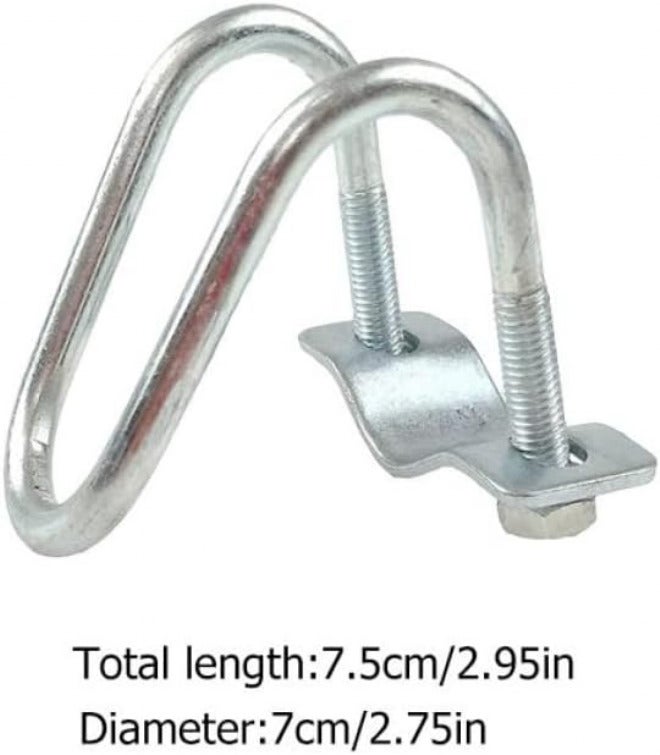 10 Pcs Galvanized Steel U Clamp Cross Tube Buckle Pipe Clamps Clips for Pigpen Fixing and Industrial Pipe Support - Image 2
