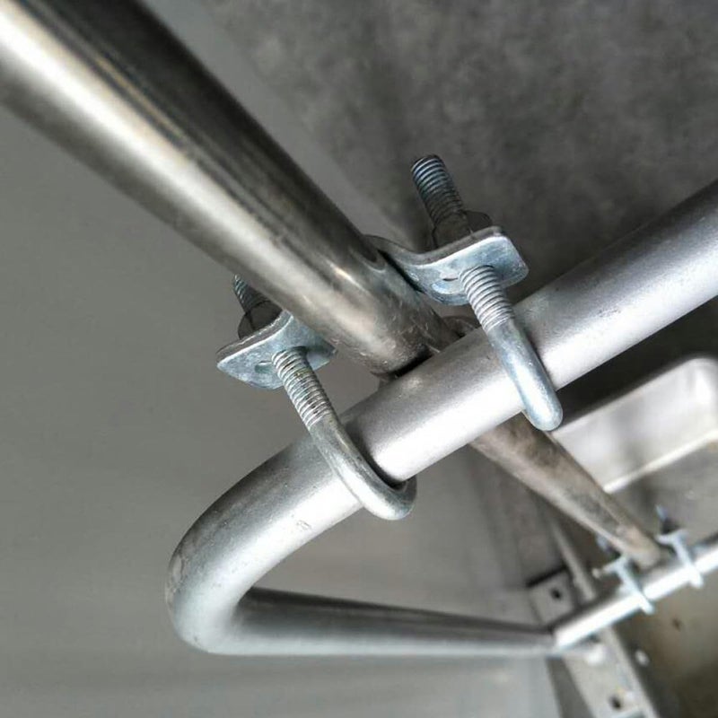 10 Pcs Galvanized Steel U Clamp Cross Tube Buckle Pipe Clamps Clips for Pigpen Fixing and Industrial Pipe Support - Image 4