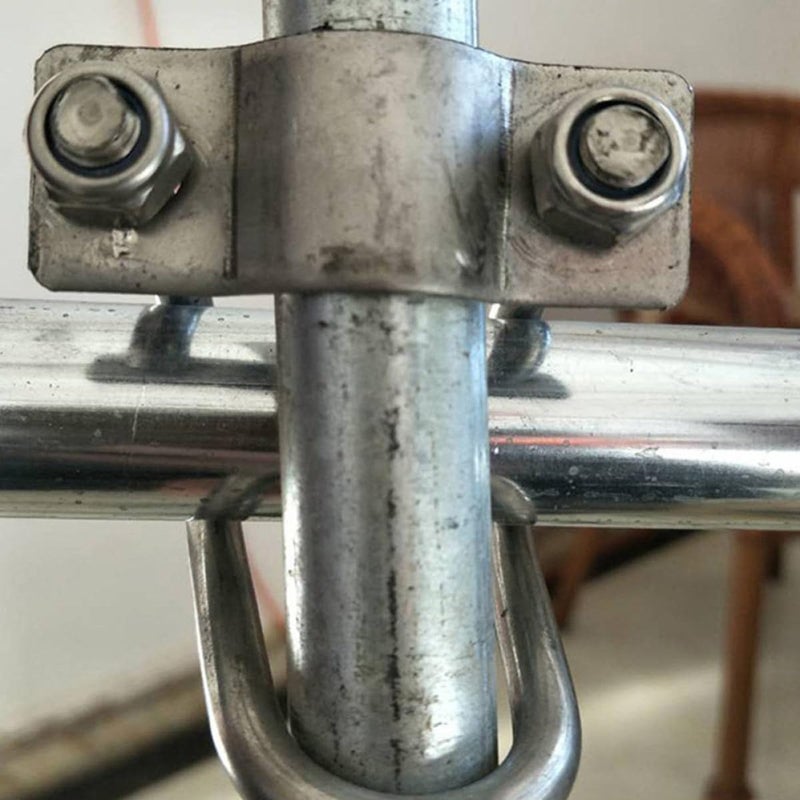 10 Pcs Galvanized Steel U Clamp Cross Tube Buckle Pipe Clamps Clips for Pigpen Fixing and Industrial Pipe Support - Image 5
