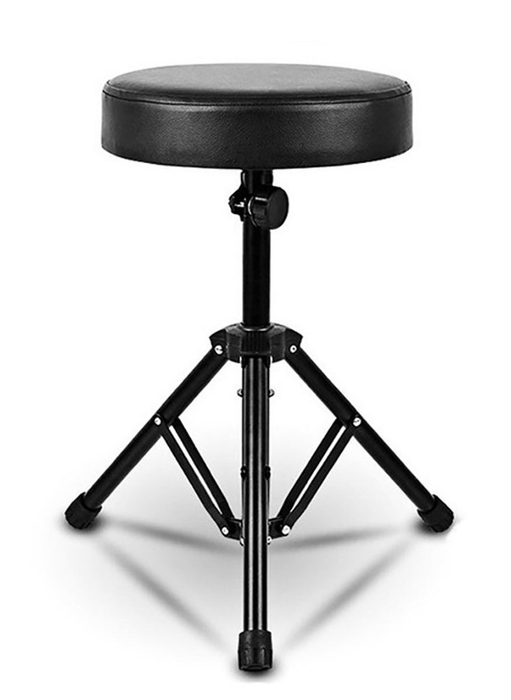 Mike Music Jazz Drum Stool Lift Rotatable Drum Chair Folding Universal Music Guitar Keyboard Piano Drum Stool Foldable Thick Padded Drum Seat to Adult Children for Drum Practice Performance  - Image 1