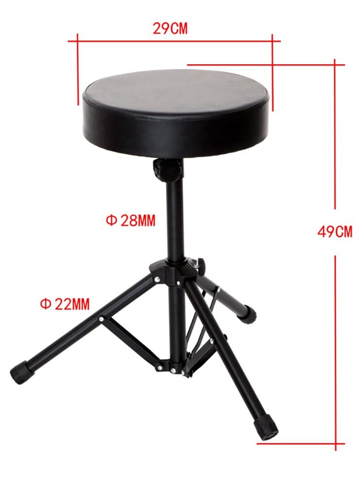 Mike Music Jazz Drum Stool Lift Rotatable Drum Chair Folding Universal Music Guitar Keyboard Piano Drum Stool Foldable Thick Padded Drum Seat to Adult Children for Drum Practice Performance  - Image 2