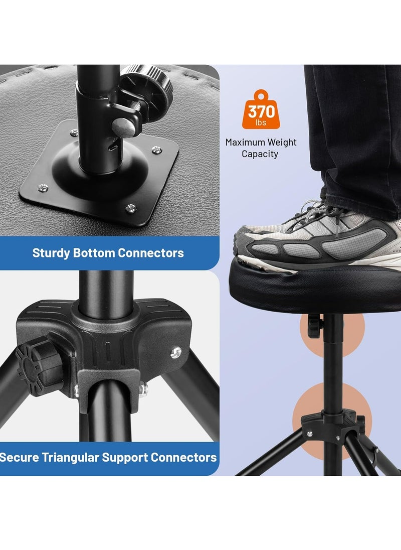 Mike Music Jazz Drum Stool Lift Rotatable Drum Chair Folding Universal Music Guitar Keyboard Piano Drum Stool Foldable Thick Padded Drum Seat to Adult Children for Drum Practice Performance  - Image 4