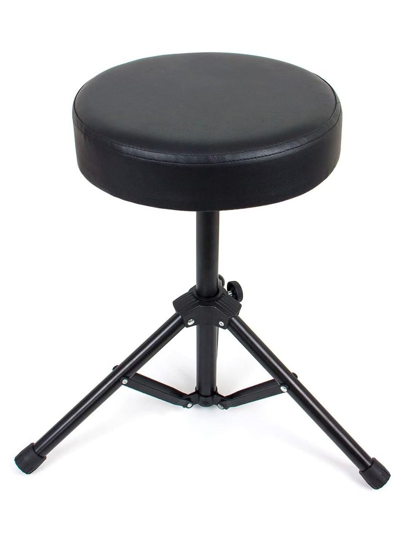 Mike Music Jazz Drum Stool Lift Rotatable Drum Chair Folding Universal Music Guitar Keyboard Piano Drum Stool Foldable Thick Padded Drum Seat to Adult Children for Drum Practice Performance  - Image 3