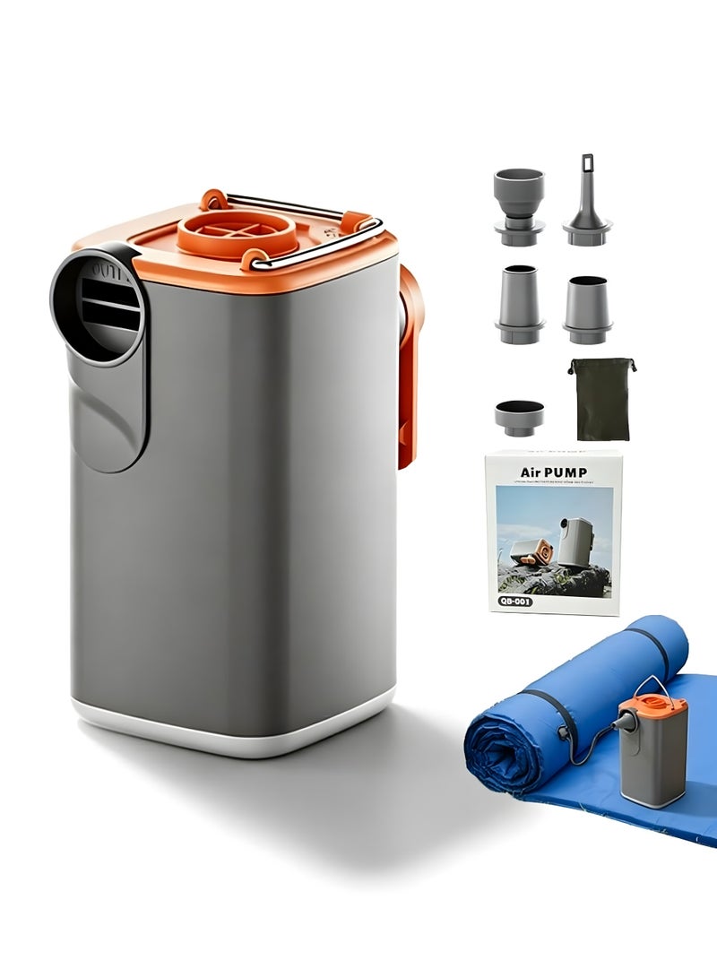 Mini Portable Air Pump with Rechargeable Battery, Electric Inflator & Deflator with LED Camping Light, Easy Use for Air Mattress, Pool Floats & Travel - Image 1