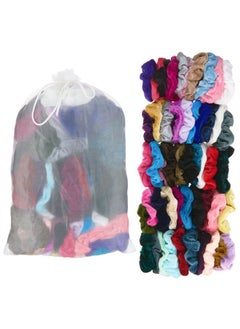 Expressions Scrunchie Set Of 50 Comfy Colorful Scrunchies In A Convenient Drawstring Storage Bag Accessories For Women And Girls Great Value Damage Free  - Image 3