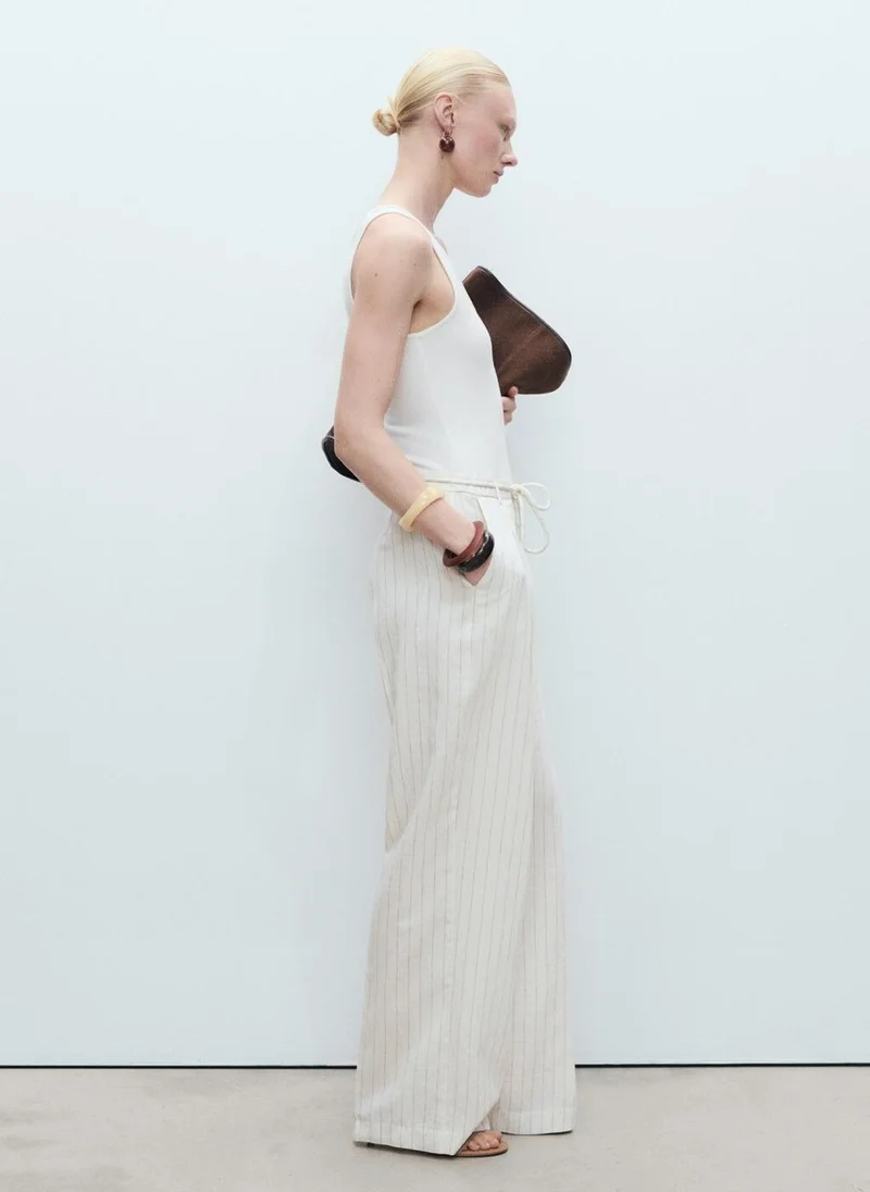 MANGO Striped Combined Knit Jumpsuit