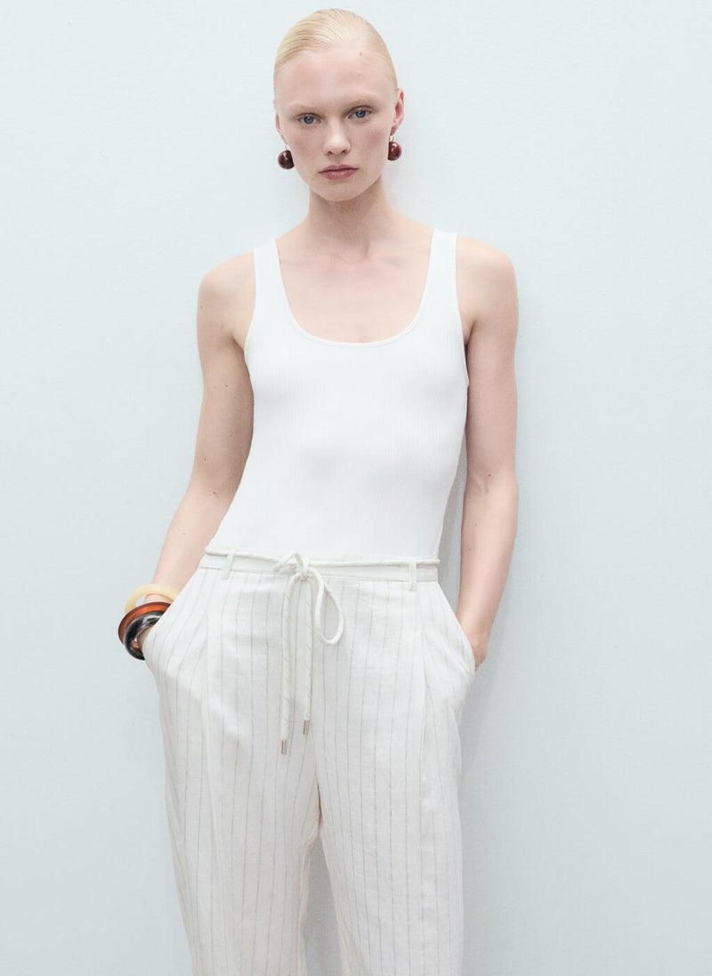 MANGO Striped Combined Knit Jumpsuit  - Image 4