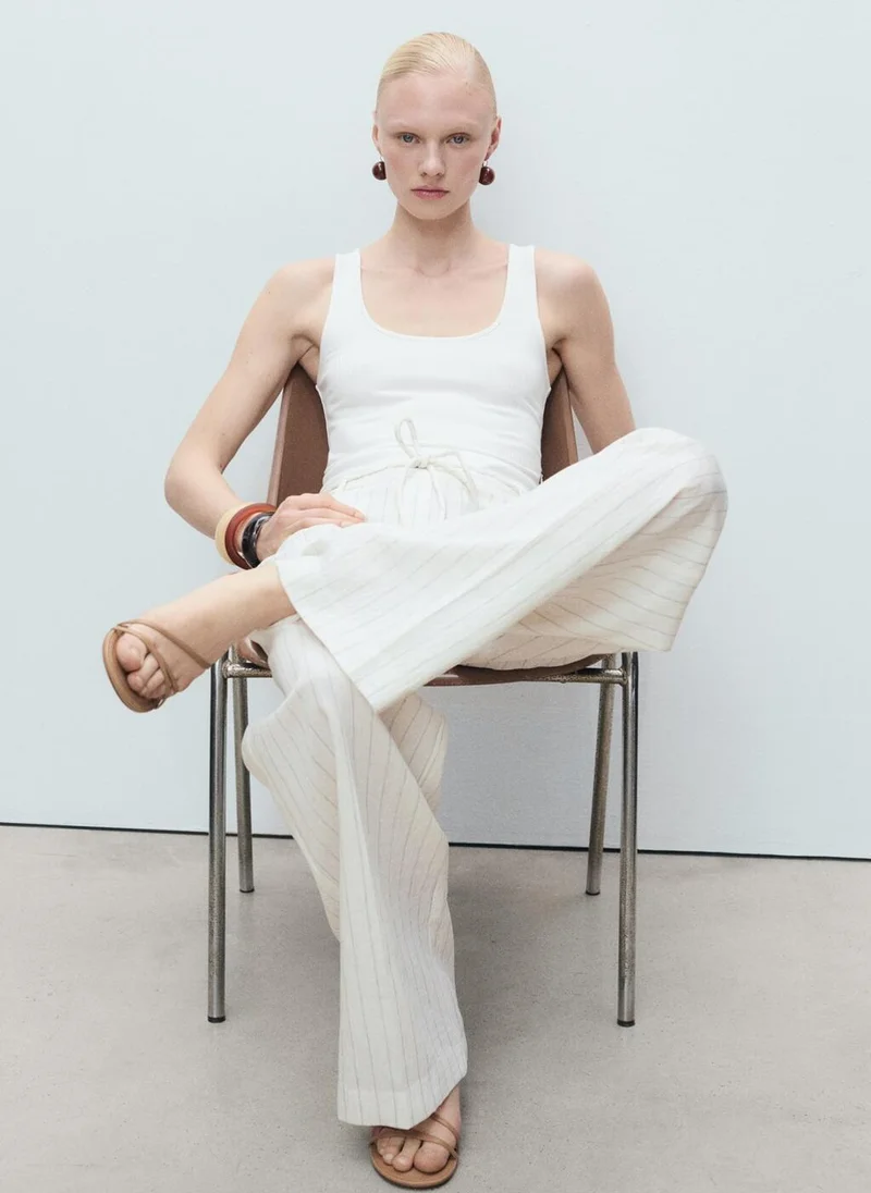 MANGO Striped Combined Knit Jumpsuit