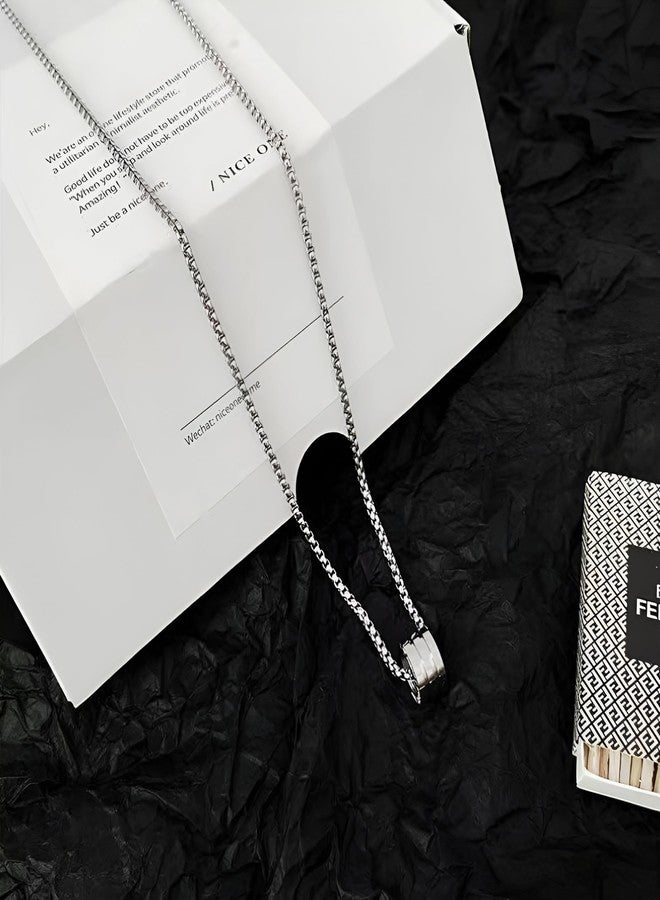 SHAHEEBA Titanium Steel Pendant Necklace for Men & Women | Non-Fading Geometric Chain | Hip Hop Streetwear Jewelry | Waterproof Anti-Tarnish Unisex Fashion Accessory | Gift Necklace - Image 5