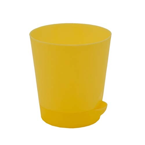 garbnoire Self Watering Planter Pot with Bottom Tray/Plate - (4 inch) Indoor Outdoor Balcony Plant Pot | Home Garden Office Flowering Container Cover | Living Room Decor (Yellow, 5) - Image 4