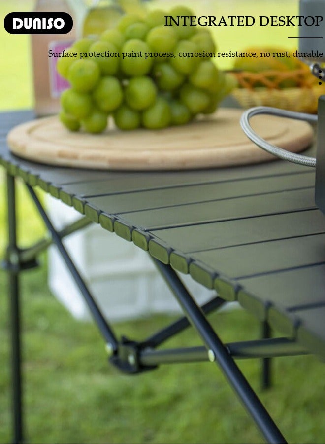 DUNISO Camping Table, Aluminum Roll-up Table with Easy Carrying Bag, Outdoor Portable Picnic Table, Lightweight Compact Folding Table for Beach, Camping, Picnic, Fishing, BBQ, Backyard, Party - Image 3