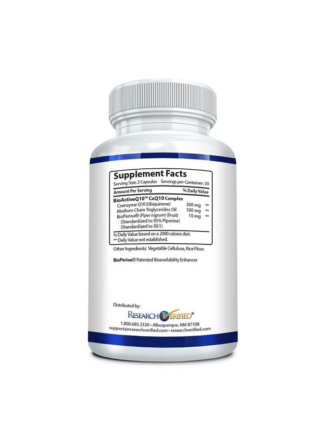 research verified - Research Verified CoQ10-100% Pure Extra Strength 300mg CoQ10 - Improved Absorption and Bioavailability with Bioperine - Boost Antioxidant Levels, Improve Cardiovascular Health, 60 Vegan Capsules - Image 1