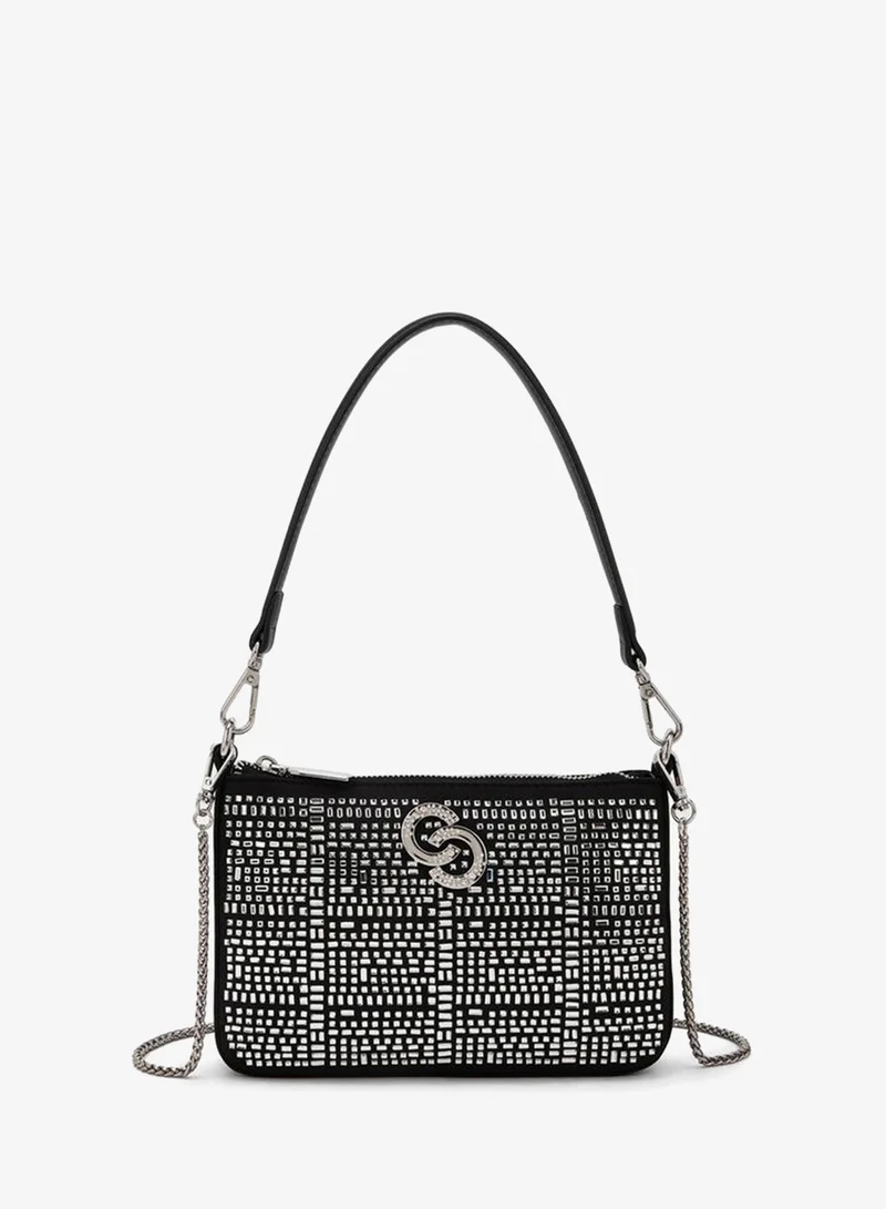 سيليست Diamante Embellished Crossbody Bag With Chain Strap Ramadan Collections