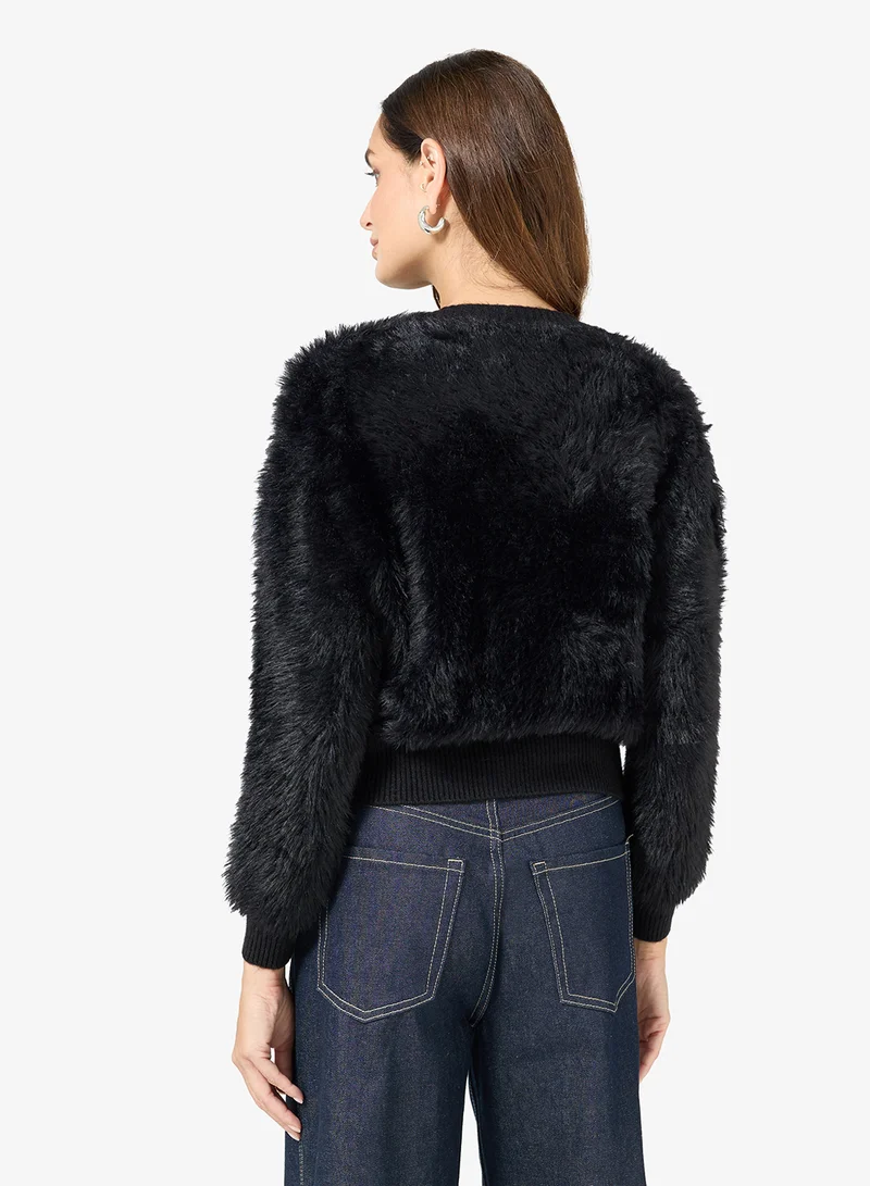 ELLA Cosy Cardigan With Bow Detail