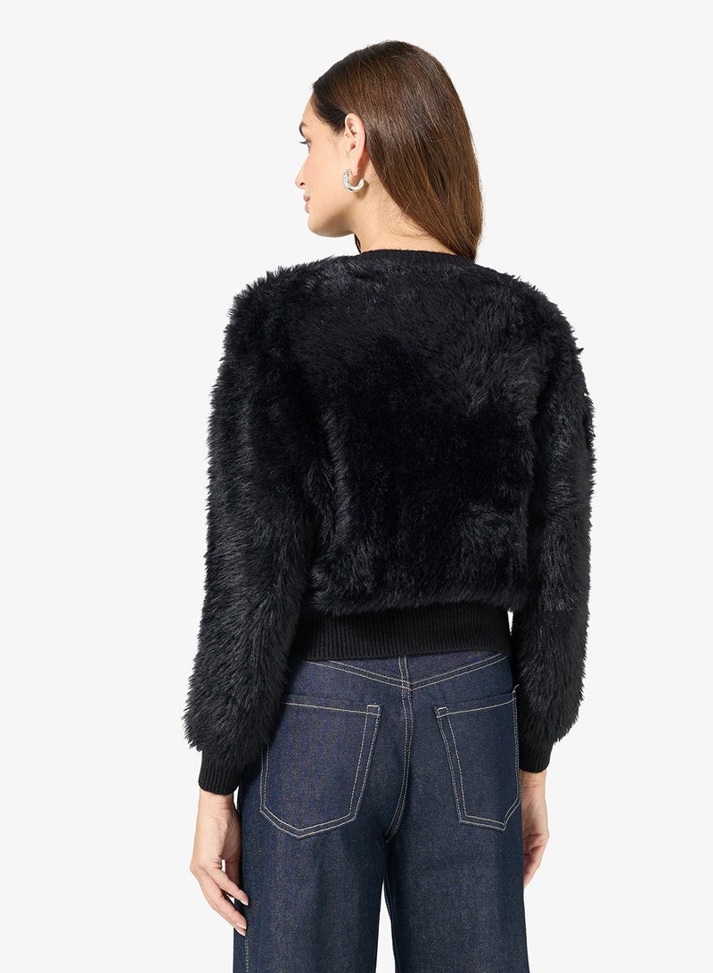 ELLA Cosy Cardigan With Bow Detail - Image 2