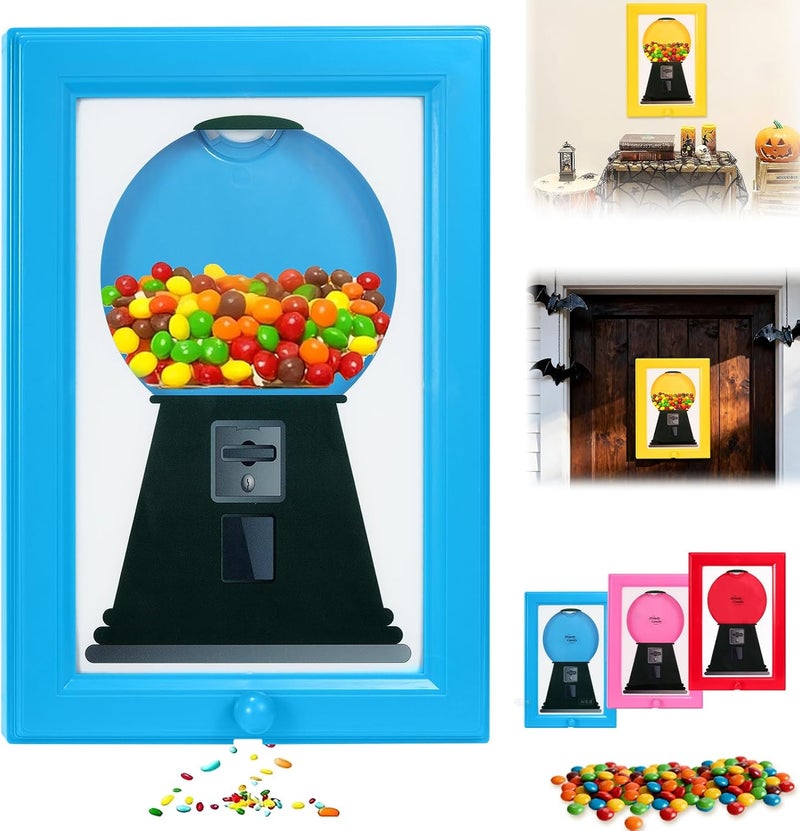 Winb Candy Dispenser Frame, Candy Picture Frame Dispenser, Handy Candy Frame Dispenser, Picture Frame Candy Dispenser, For Candies, Nuts, Dog & Cat Treats, Suitable for Birthday & Holiday Gifts (Blue) - Image 1