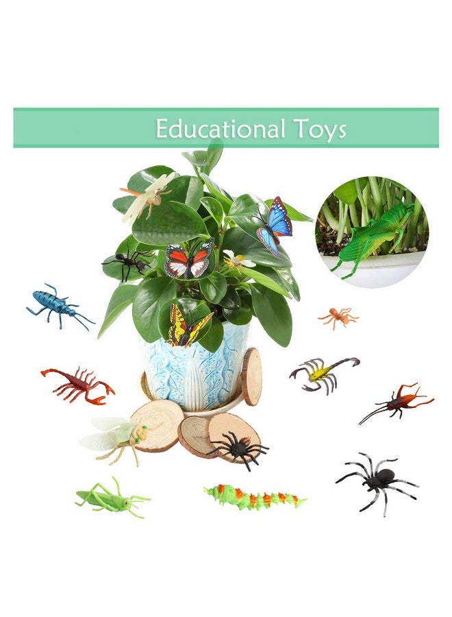 PINOWU 27pcs Bug Toy Figures Playset for Kids Boys, 2-6' Fake Insects - Spiders, Cockroaches, Scorpions, Crickets, Lady Bugs, Butterflies and Worms for Education and Christmas Party Favors - Image 5