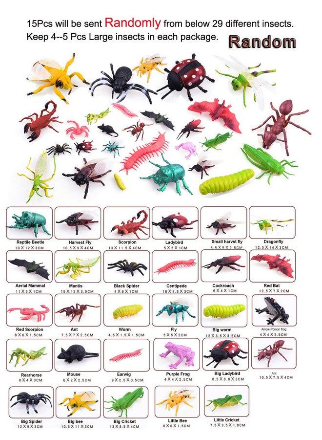 PINOWU 27pcs Bug Toy Figures Playset for Kids Boys, 2-6' Fake Insects - Spiders, Cockroaches, Scorpions, Crickets, Lady Bugs, Butterflies and Worms for Education and Christmas Party Favors - Image 2